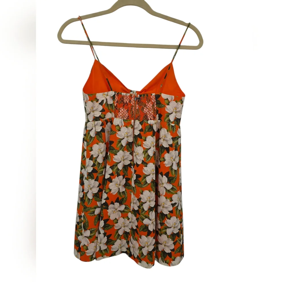 New Alice + Olivia 'Melvina'‎ Floral- Print Linen-Blend Dress 0